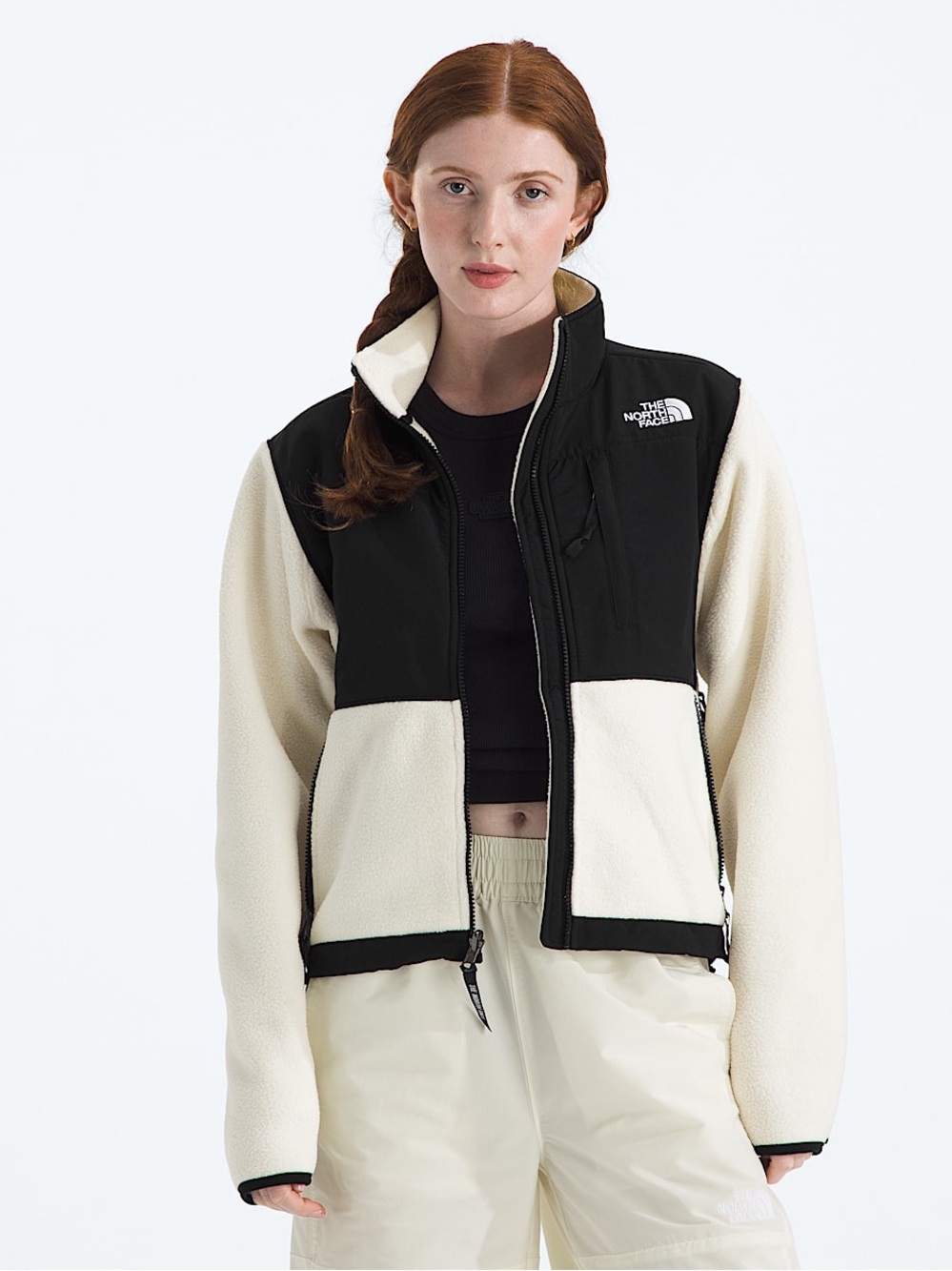 NWT The North Face White Dune/TNF Black Retro Denali Jacket- Women's Size L